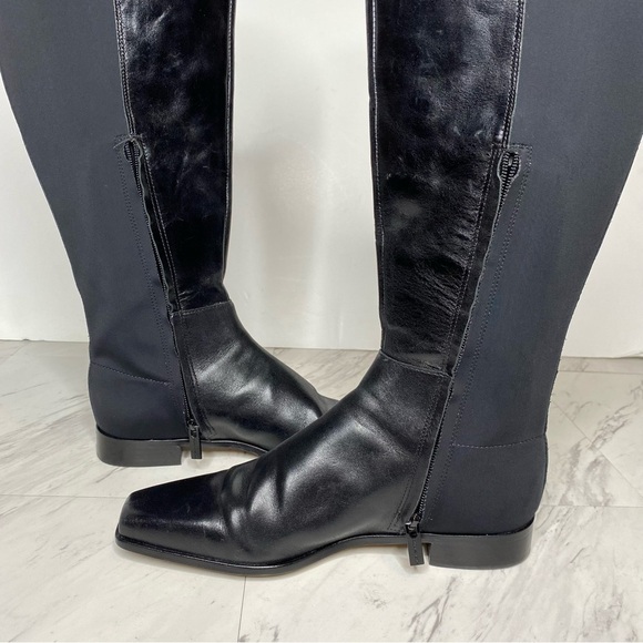Vince Camuto Labrina Black Leather Square Toe Tall Boot 9M - Picture 6 of 13